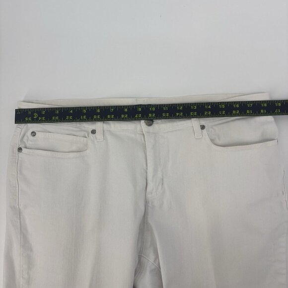 Eileen Fisher White Skinny Jeans Women's Size 16 Stretch Raw Hem - Picture 10 of 12